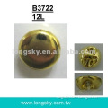 (#B3722-12L/7.6mm) fancy abs jacket suit small round gold plastic tunnel button